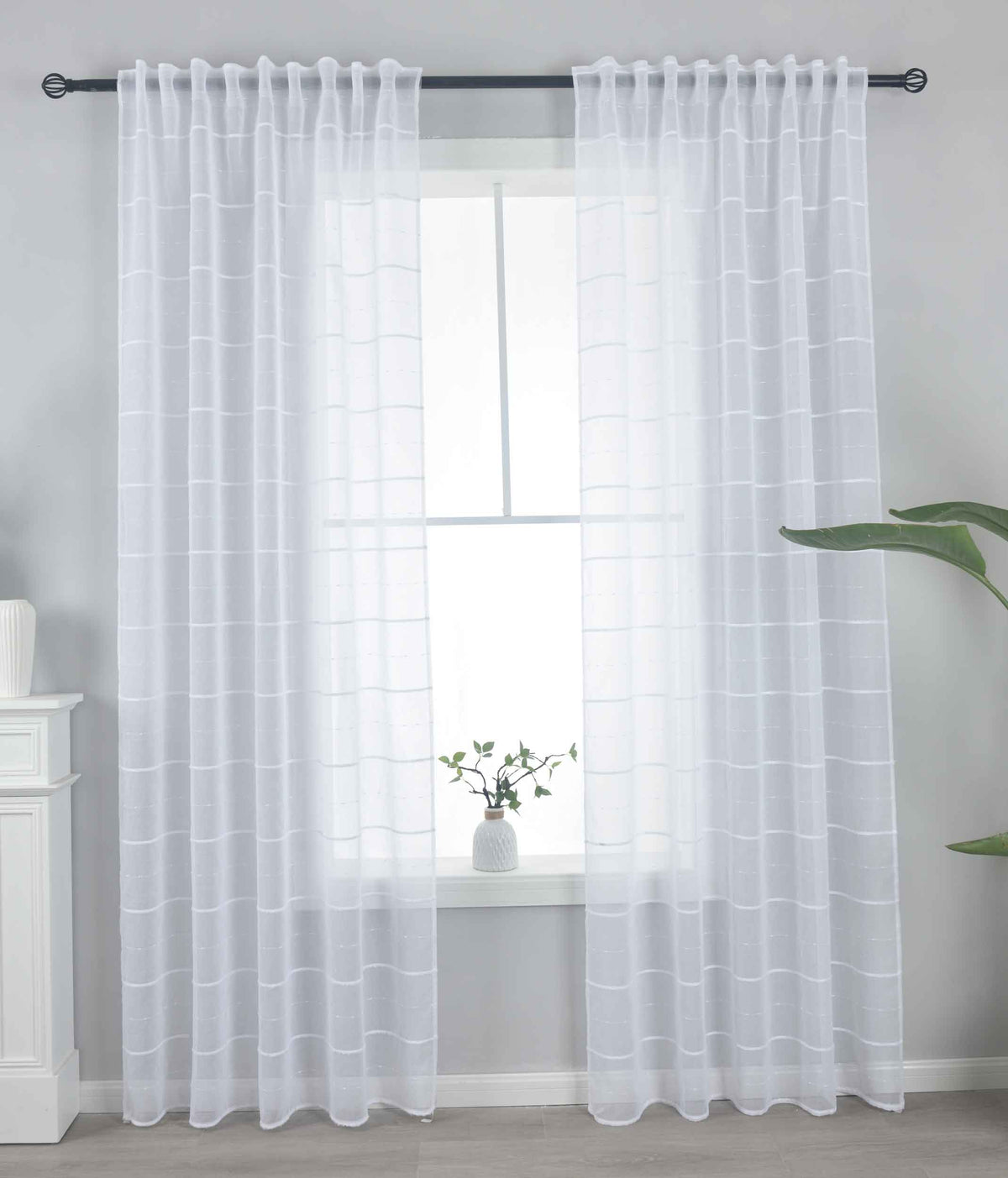 2er Set Gardine »VALENCIA« Multiband Aufhängung Scherli Transparent Leinen-Optik 2023400-408S-2 Natur Classic Gardinen Set 2023400-408S-2natur_classic | girdainenbox.com