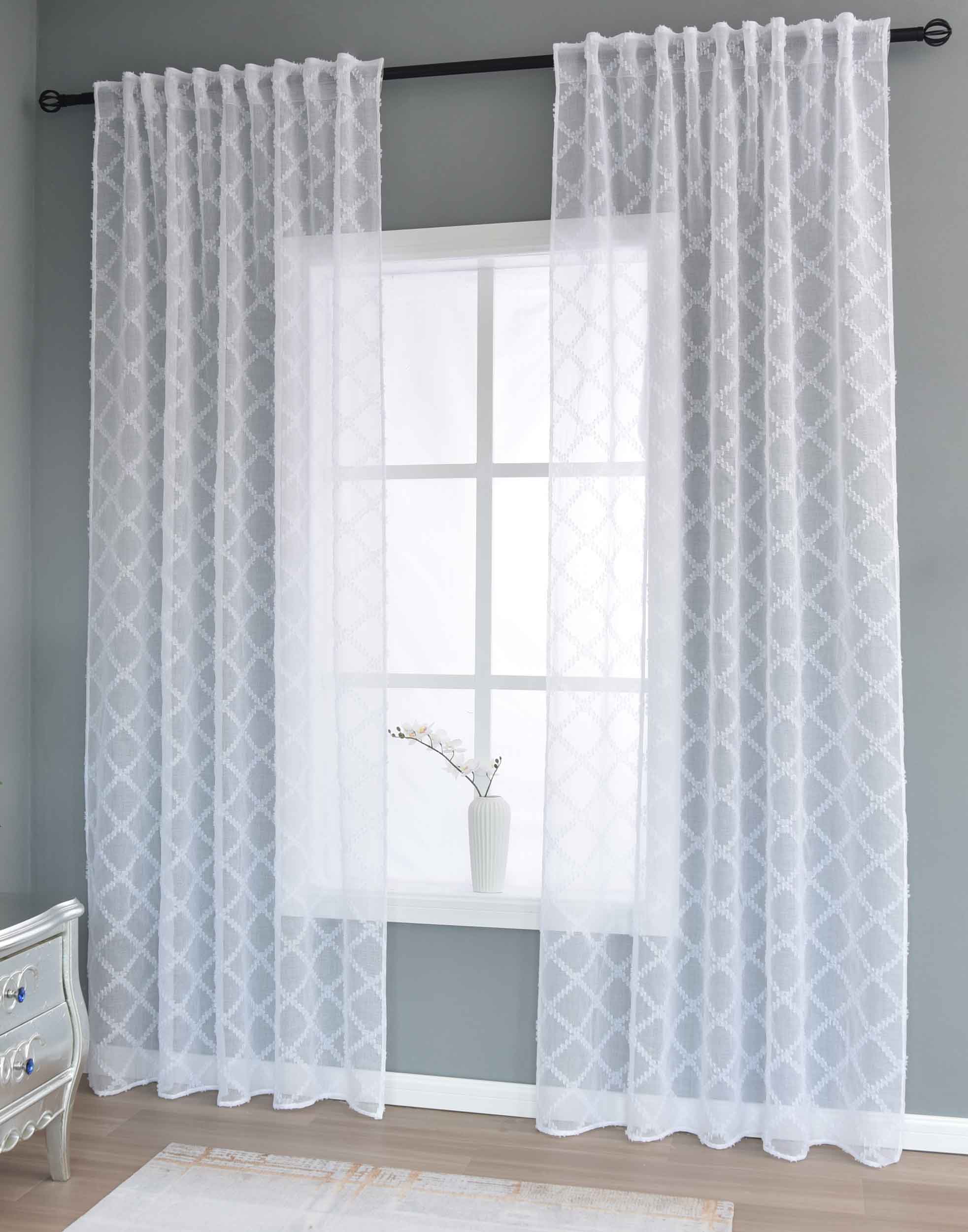 2er Set Gardine »VALENCIA« Multiband Aufhängung Scherli Transparent Leinen-Optik 2023400-408S-2 Natur Diamond Gardinen Set 2023400-408S-2natur_diamond | girdainenbox.com