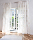 2er Set Gardine »VALENCIA« Multiband Aufhängung Scherli Transparent Leinen-Optik 2023400-408S-2 Natur Taupe Geo Gardinen Set 2023400-408S-2natur_taupe_geo | girdainenbox.com