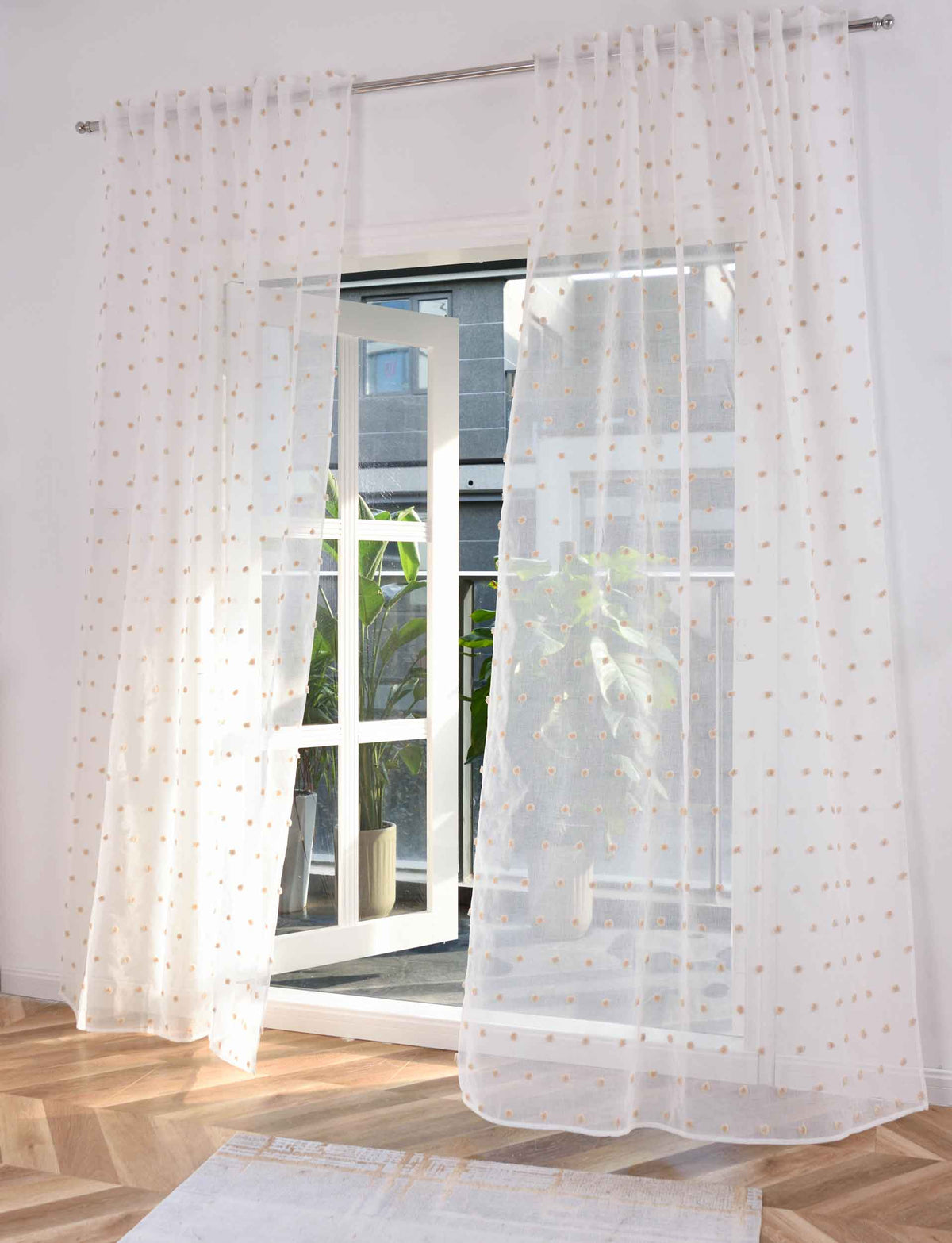 2er Set Gardine »VALENCIA« Multiband Aufhängung Scherli Transparent Leinen-Optik 2023400-408S-2 Natur Taupe Pompom Gardinen Set 2023400-408S-2natur_taupe_pompom | girdainenbox.com