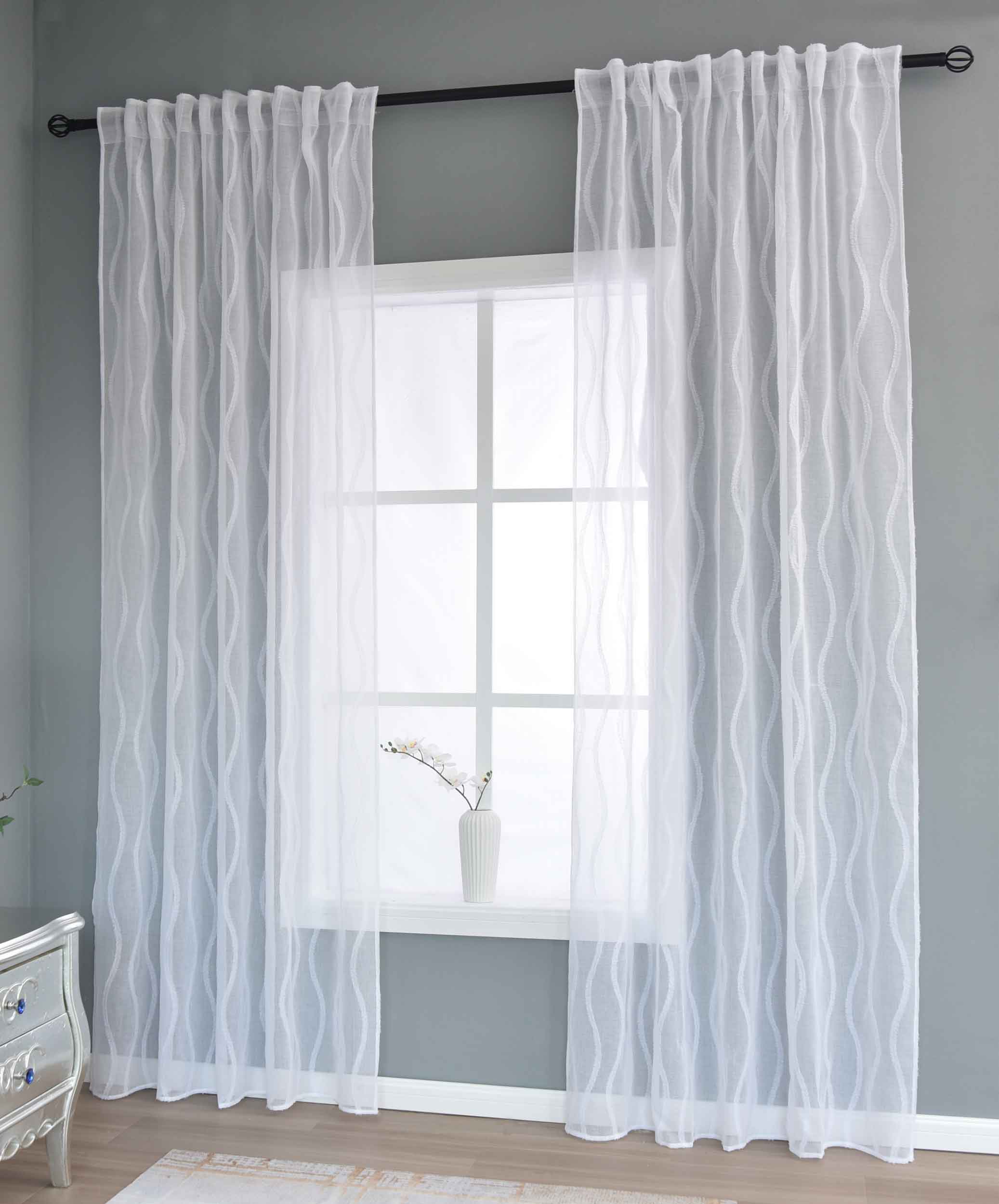 2er Set Gardine »VALENCIA« Multiband Aufhängung Scherli Transparent Leinen-Optik 2023400-408S-2 Natur Waves Gardinen Set 2023400-408S-2natur_waves | girdainenbox.com