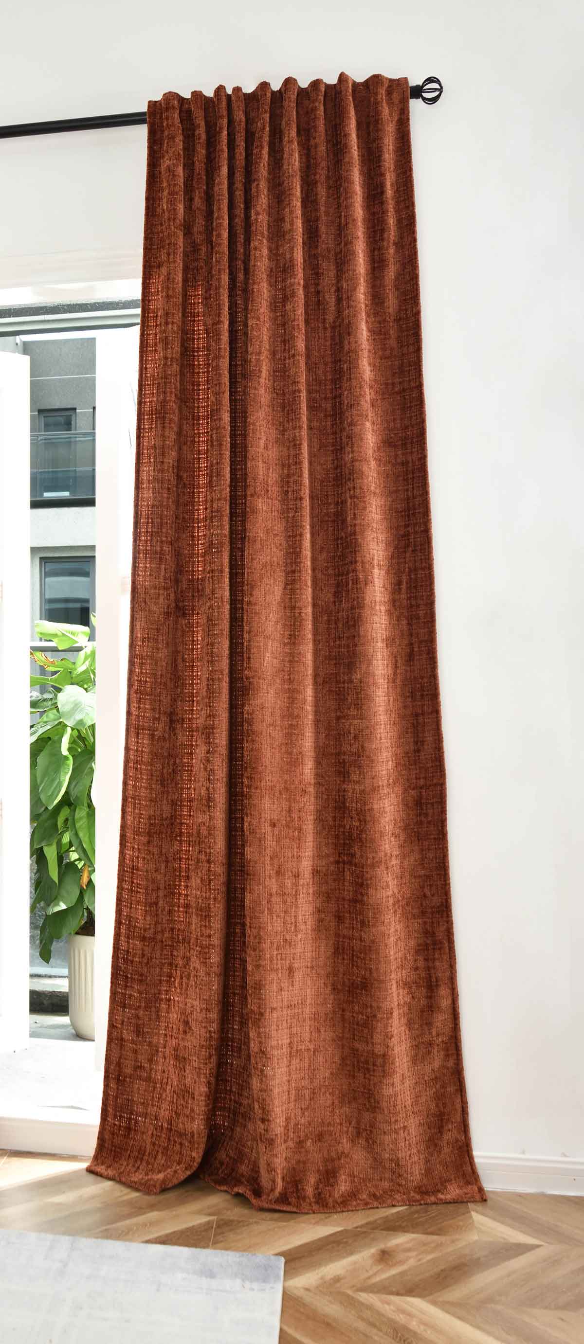 Vorhang Chenille Jacquard »RIGA« mit Multiband-Aufhängung Luxuriöser Stil für Ihr Zuhause 2023500 Terrakotta Vorhang 2023500terrakotta | girdainenbox.com
