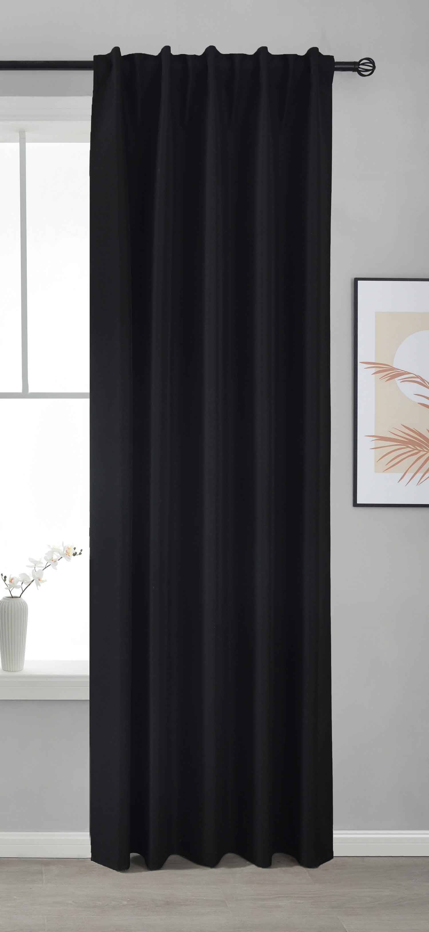 Premium Verdunkelungsvorhang »BOSTON Dark« 100% Verdunkelung mit Multibandaufhängung 2023600 Schwarz HxB 245x140 cm Vorhang 2023600schwarz_e7c71128-0729-4492-b8ec-9608bd3d80b3 | girdainenbox.com