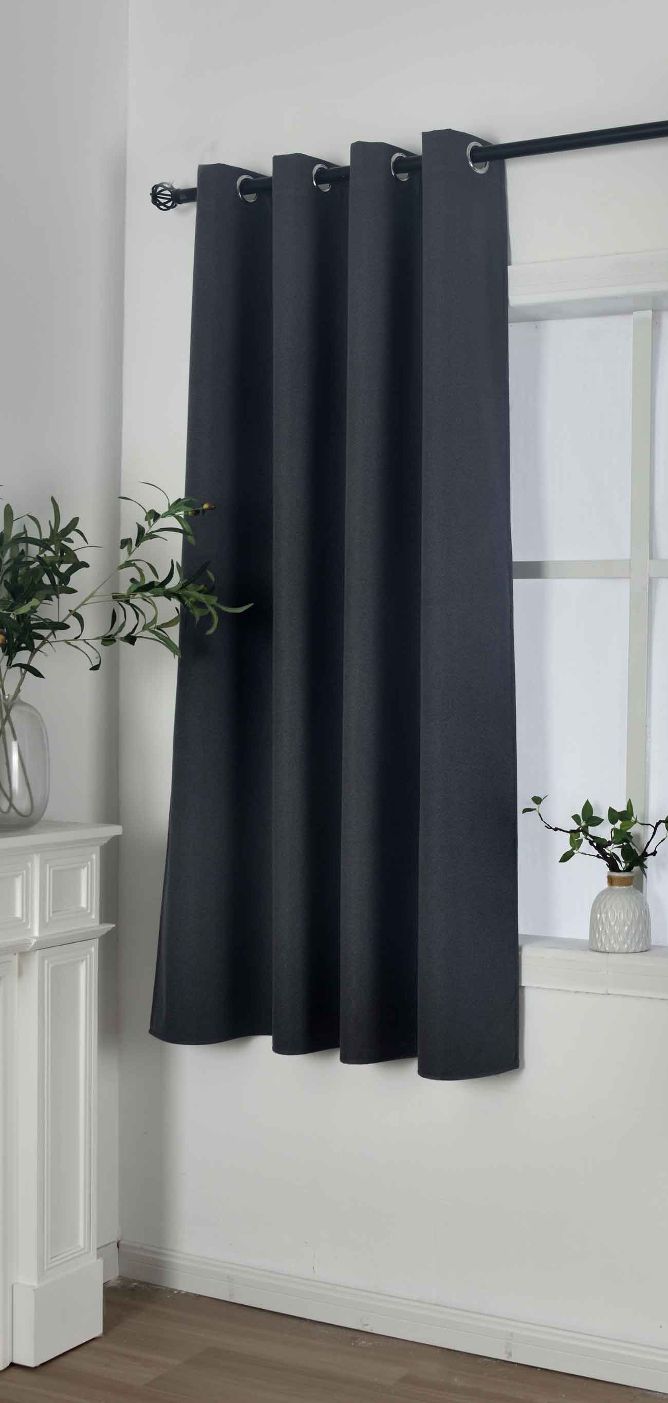 Verdunkelungsvorhang Ösen Raffhalter 100% Verdunkelung Blackout »München Dark« Dreischichtige Bindung Fischgrätmuster 202410 Dunkelgrau HxB 175x145 cm Vorhang 202410dunkelgrau-175_0007a589-ff61-4258-a36c-a59a19ab7c93 | girdainenbox.com