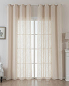 2er Set Gardinen Ösen Grobfaser »Seoul« Ösen Linenlook-Struktur Uni Halbransparent Blickdicht 2024110-2 Beige Gardinenschal 2024110-2beige | girdainenbox.com