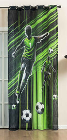 Vorhang Ösen Grobfaser »Seoul Collection« Digital Druck Ösen Gardinen Linenlook-Struktur Halbransparent Blickdicht 2024120 Fussball Soccer Vorhang 2024120fussball_soccer | girdainenbox.com