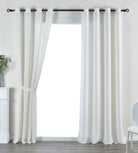 2er Set Vorhang Ösen »Essen« Cationic Raffhalter Leinenstruktur blickdicht lichtdurchlässig 210 g/m² 202430-2 Beige Vorhang Set 202430-2beige | girdainenbox.com
