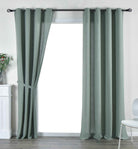 2er Set Vorhang Ösen »Essen« Cationic Raffhalter Leinenstruktur blickdicht lichtdurchlässig 210 g/m² 202430-2 Grün Vorhang Set 202430-2gruen | girdainenbox.com