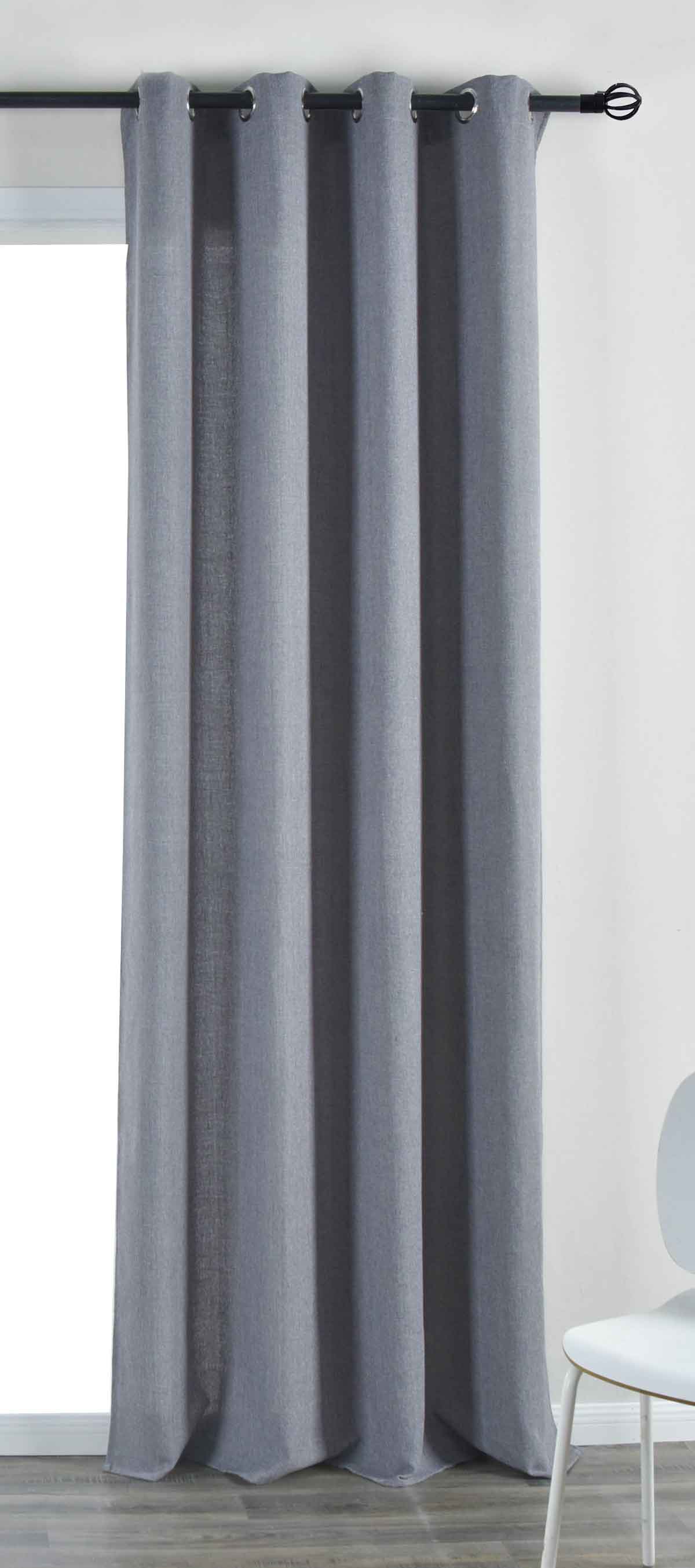 Vorhang Ösen »Essen« Cationic Raffhalter Leinenstruktur blickdicht lichtdurchlässig 210 g/m² 202430 Dunkelgrau Vorhang 202430dunkelgrau_78990321-6d9f-4750-bb8d-2db3bc3c5615 | girdainenbox.com
