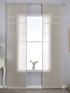 2er Set Halbtransparente Schiebegardinen mit Paneelwagen »Leipzig« Kettenmuster lichtdurchlässig elegante Struktur 202450P-2 Schiebegardine 202450P-2taupe | girdainenbox.com