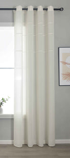 Halbtransparente Gardine mit Ösen »Leipzig« Kettenmuster lichtdurchlässig elegante Struktur 202450 Natur Gardinenschal 202450natur | girdainenbox.com