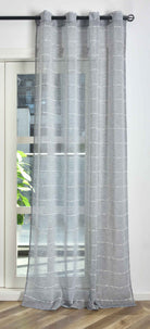 Halbtransparente Gardine mit Ösen »Kassel« Chenille Leinenbindung Streifen Grobfaserig 202470 Grau Gardinenschal 202470grau_6d544870-471f-4ff7-ba0e-f2e545d9c8fe | girdainenbox.com
