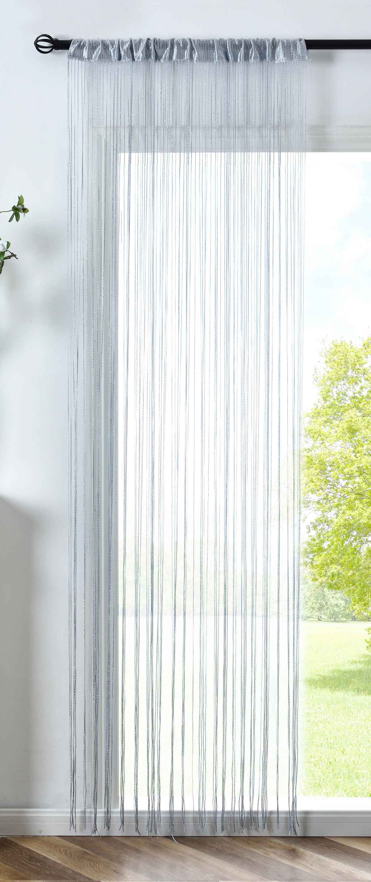 Fadengardine »Shanghai« Gardinenband Tunneldurchzug Schimmernd Vielseitig Modern Praktisch 20306 Grau Lurex HxB 250x145 cm Fadengardine 20306grau_lurex_05e54bae-805a-42e3-95cb-ade708917ea7 | girdainenbox.com