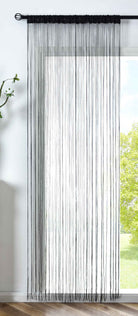 Fadengardine »Shanghai« Gardinenband Tunneldurchzug Schimmernd Vielseitig Modern Praktisch 20306 Schwarz Lurex HxB 250x145 cm Fadengardine 20306schwarz_lurex_1ccb955f-e940-40a8-ab1d-77500c437c85 | girdainenbox.com