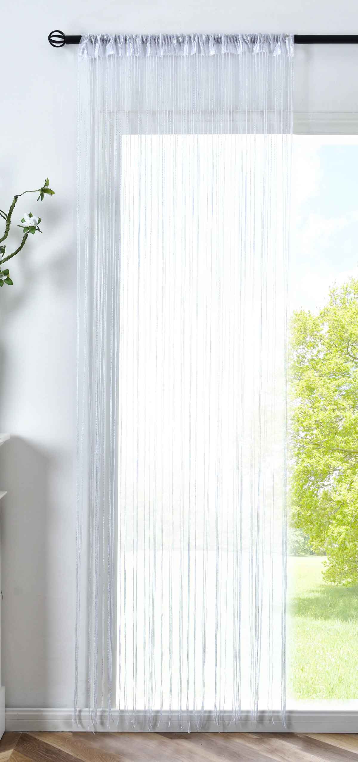 Fadengardine »Shanghai« Gardinenband Tunneldurchzug Schimmernd Vielseitig Modern Praktisch 20306 Weiß Lurex HxB 250x145 cm Fadengardine 20306weiss_lurex_f436a899-08e4-4e1e-98ae-87140f5585fe | girdainenbox.com