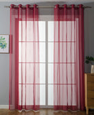 2er-Pack Ösen Gardinen Transparent Vorhang Set Wohnzimmer Voile Ösenvorhang Bleibandabschluß 203322 Bordeaux HxB 145x140 cm Gardinen Set 203322bordeaux | girdainenbox.com