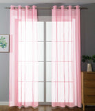 2er-Pack Ösen Gardinen Transparent Vorhang Set Wohnzimmer Voile Ösenvorhang Bleibandabschluß 203322 Hellrosa HxB 145x140 cm Gardinen Set 203322hellrosa | girdainenbox.com