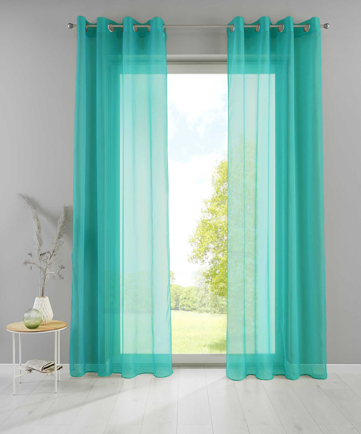 2er Set Ösengardinen Transparent »Basel« Gardine Bleiband Store Vorhang 20332TR2 BlauTürkis HxB 280x140 cm Gardinen Set 20332TR2blautuerkis_ade887fa-572b-4319-8e63-a89d523aa0af | girdainenbox.com