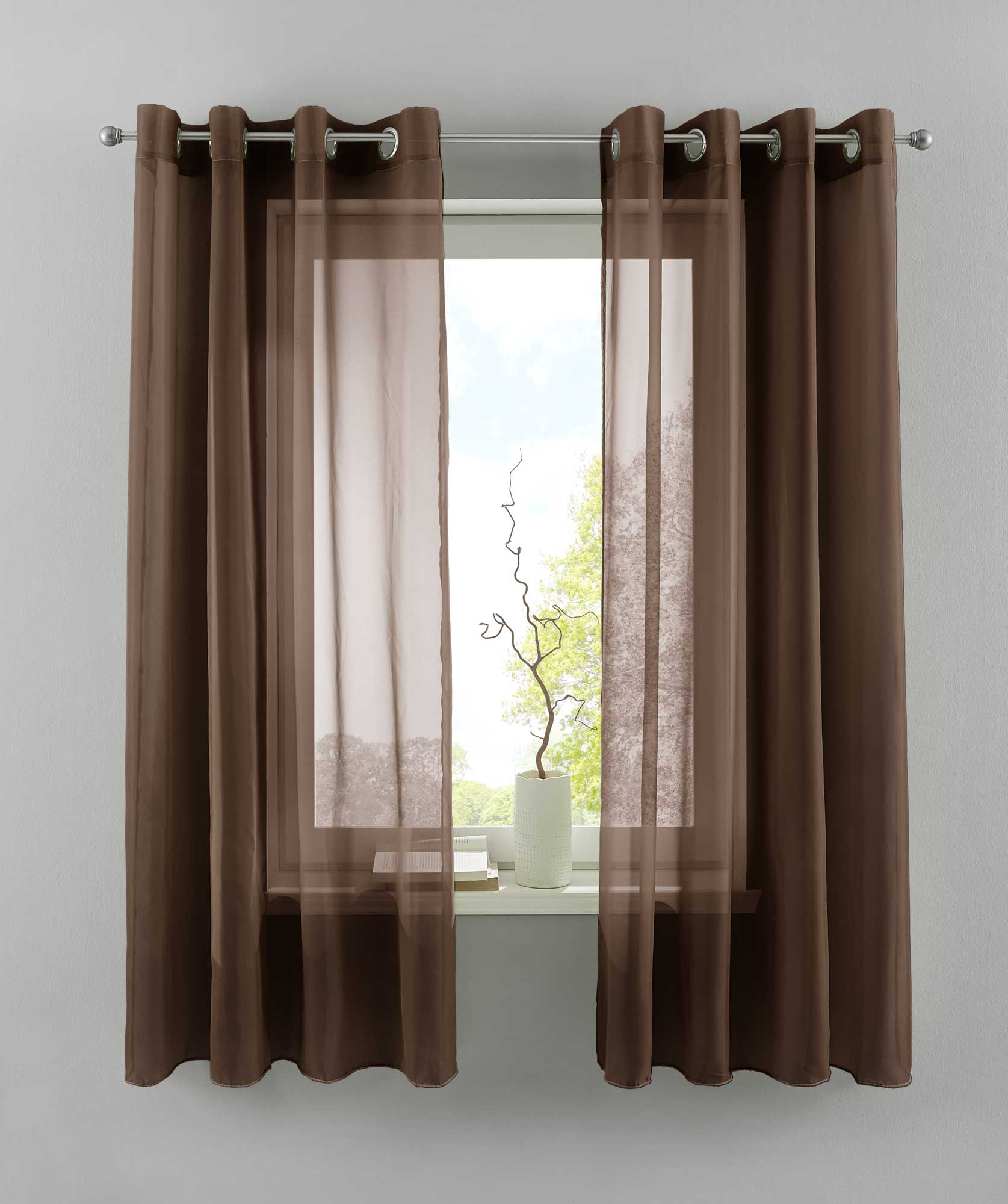 2er Set Ösengardinen Transparent »Basel« Gardine Bleiband Store Vorhang 20332TR2 Braun HxB 175x140 cm Gardinen Set 20332TR2braun-175_1fd9380c-4c10-49d0-91ac-0782c5be1289 | girdainenbox.com
