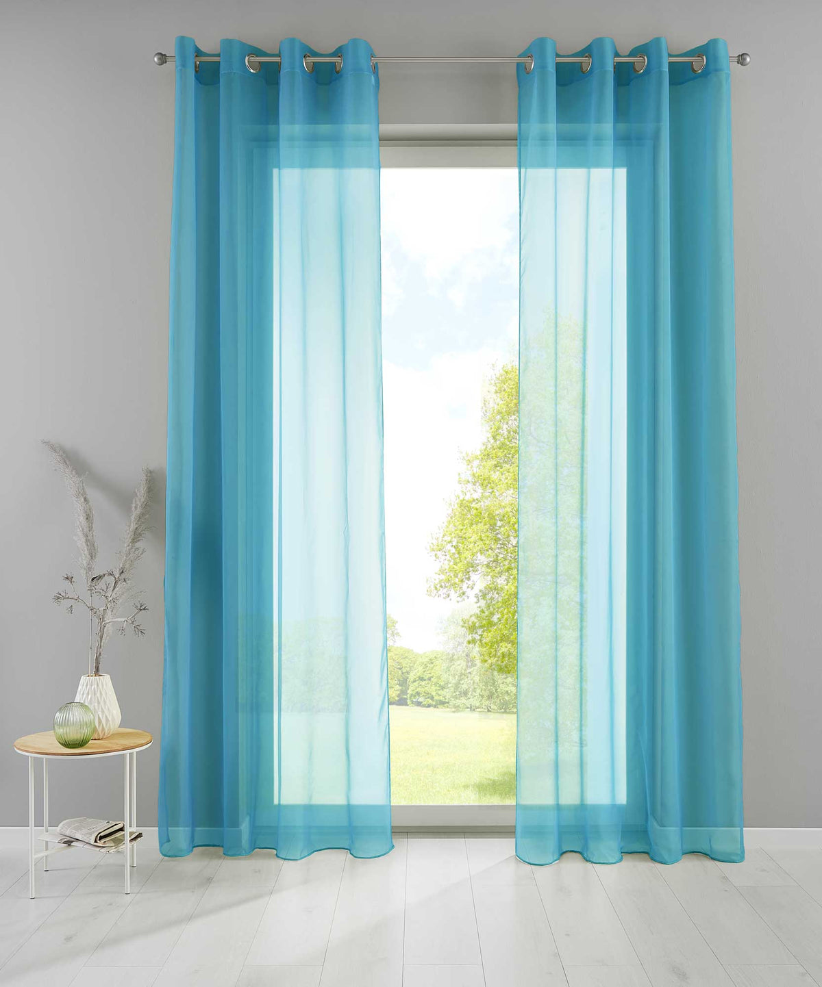 2er Set Ösengardinen Transparent »Basel« Gardine Bleiband Store Vorhang 20332TR2 Gardinen Set 20332TR2petrol_f2ee1738-8730-4243-9525-5b8fc88f43d4 | girdainenbox.com