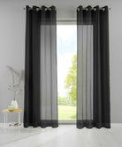 2er Set Ösengardinen Transparent »Basel« Gardine Bleiband Store Vorhang 20332TR2 Gardinen Set 20332TR2schwarz | girdainenbox.com