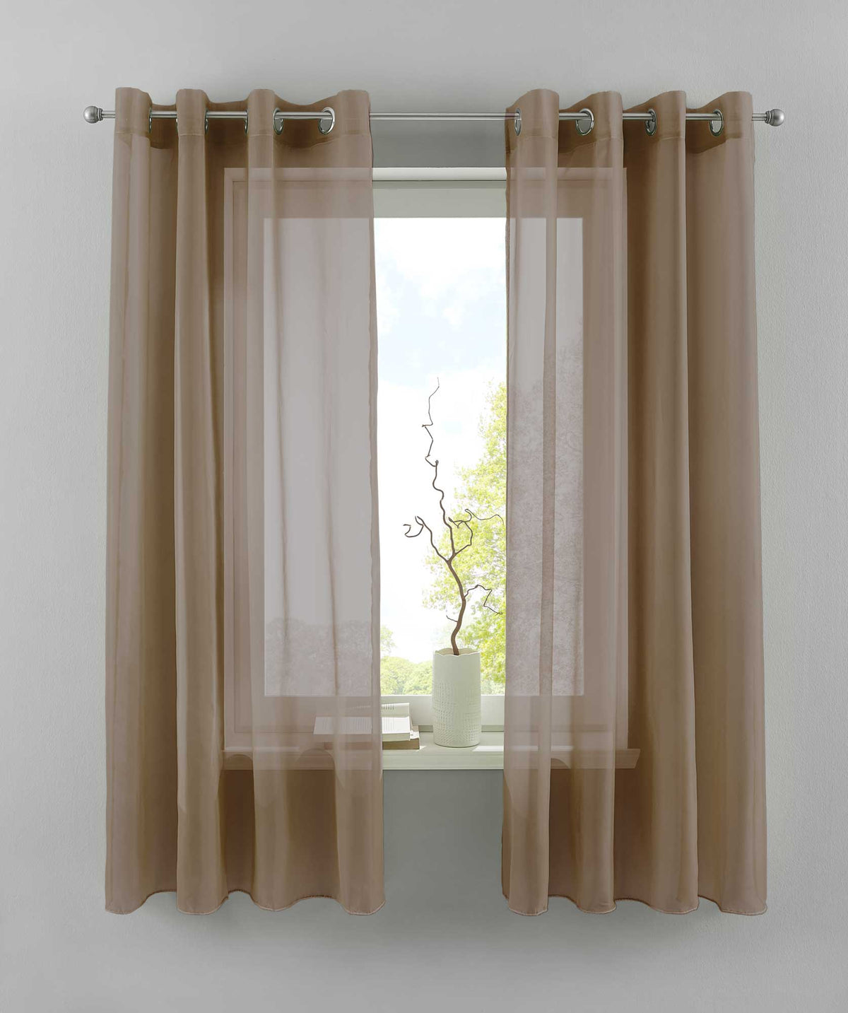 2er Set Ösengardinen Transparent »Basel« Gardine Bleiband Store Vorhang 20332TR2 Gardinen Set 20332TR2taupe-175_cf24188d-bd88-4ea0-8cdf-a5ce352ac790 | girdainenbox.com