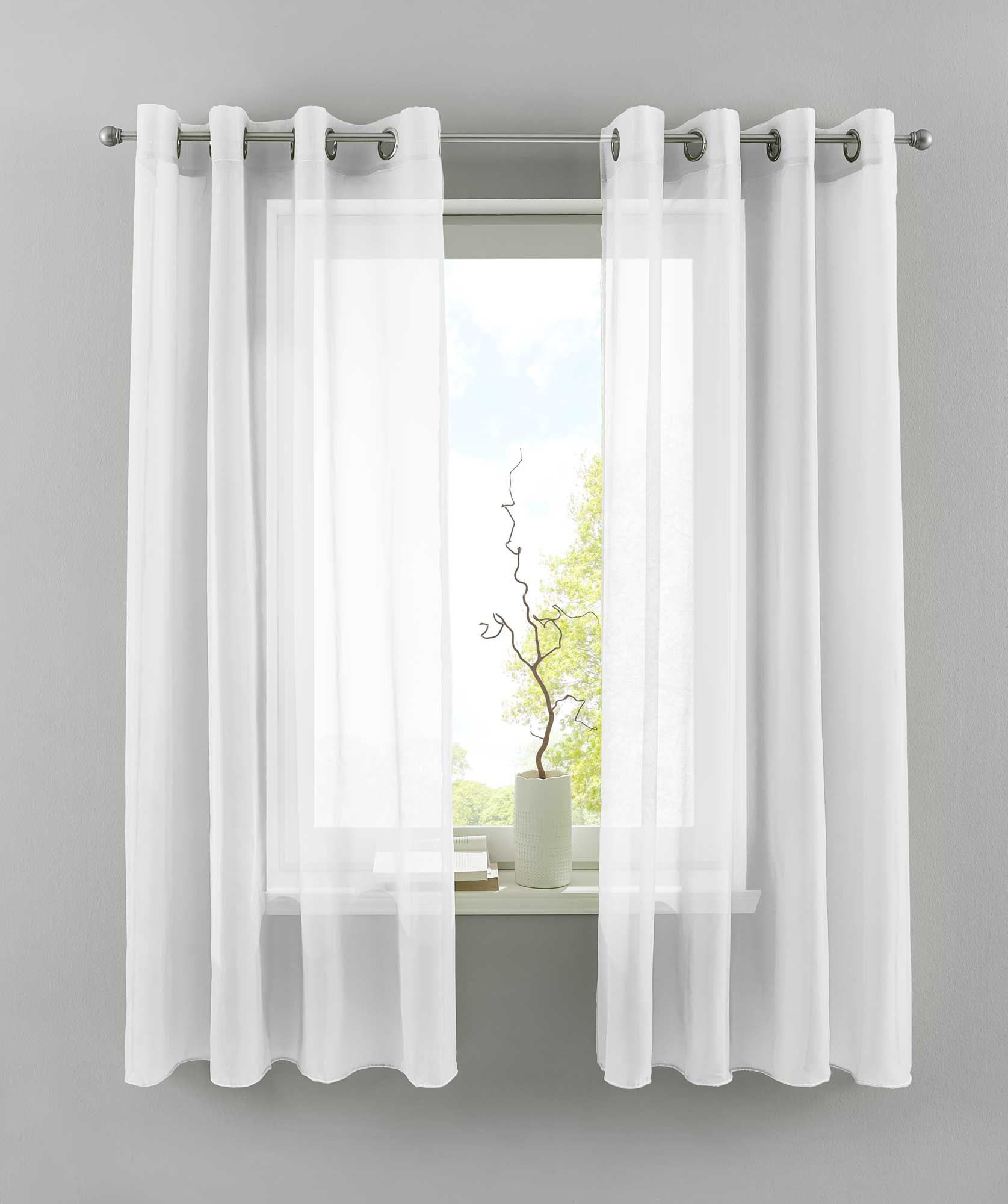2er Set Ösengardinen Transparent »Basel« Gardine Bleiband Store Vorhang 20332TR2 Weiß HxB 175x140 cm Gardinen Set 20332TR2weiss-175_0443c6e1-3e29-4226-a1e6-3d4eae325f30 | girdainenbox.com