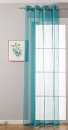 2er-Pack Ösen Gardinen Transparent Vorhang Set Wohnzimmer Voile Ösenvorhang Bleibandabschluß 203322 Gardinen Set 20332_tA778rkis_3 | girdainenbox.com