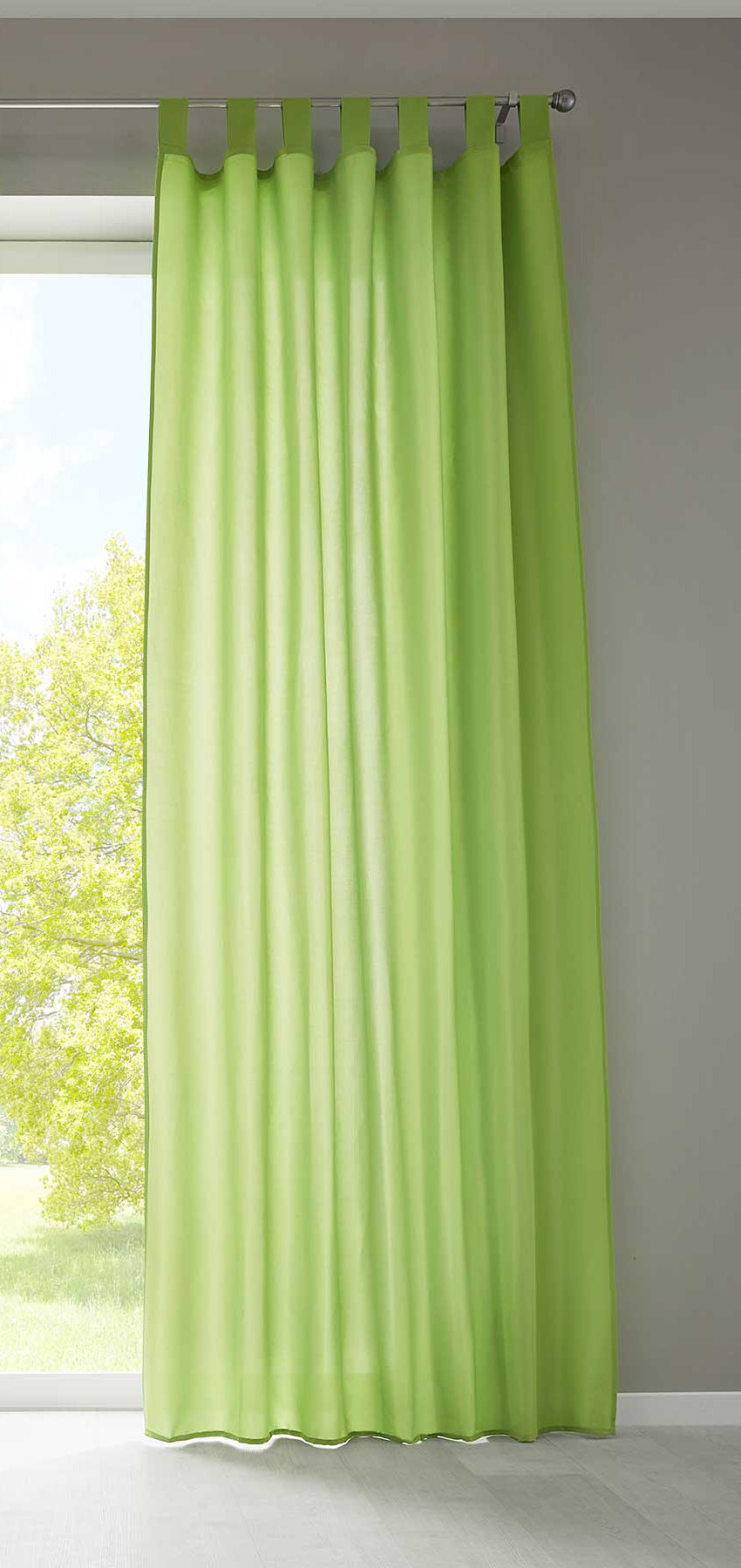 1er Set Vorhang Schal Schlaufen »Berlin« Microsatin Lichtdurchlässig Kräuselband Uni Matt 20400N Apfelgrün HxB 225x140 cm Gardinenschal 20400Napfelgruen_7d48a6d0-aaac-40ef-b8c6-cff2a6a30e07 | girdainenbox.com