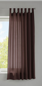 1er Set Vorhang Schal Schlaufen »Berlin« Microsatin Lichtdurchlässig Kräuselband Uni Matt 20400N Braun HxB 175x140 cm Gardinenschal 20400Nbraun-175_2 | girdainenbox.com