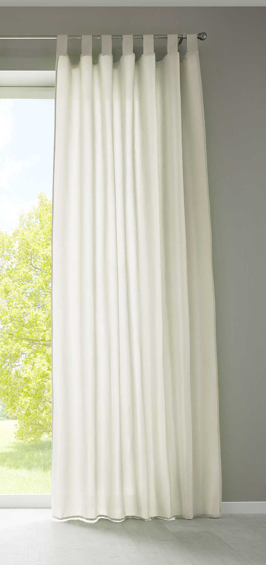 1er Set Vorhang Schal Schlaufen »Berlin« Microsatin Lichtdurchlässig Kräuselband Uni Matt 20400N Creme HxB 245x140 cm Gardinenschal 20400Ncreme | girdainenbox.com
