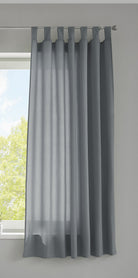 1er Set Vorhang Schal Schlaufen »Berlin« Microsatin Lichtdurchlässig Kräuselband Uni Matt 20400N Grau HxB 175x140 cm Gardinenschal 20400Ngrau-175_2 | girdainenbox.com
