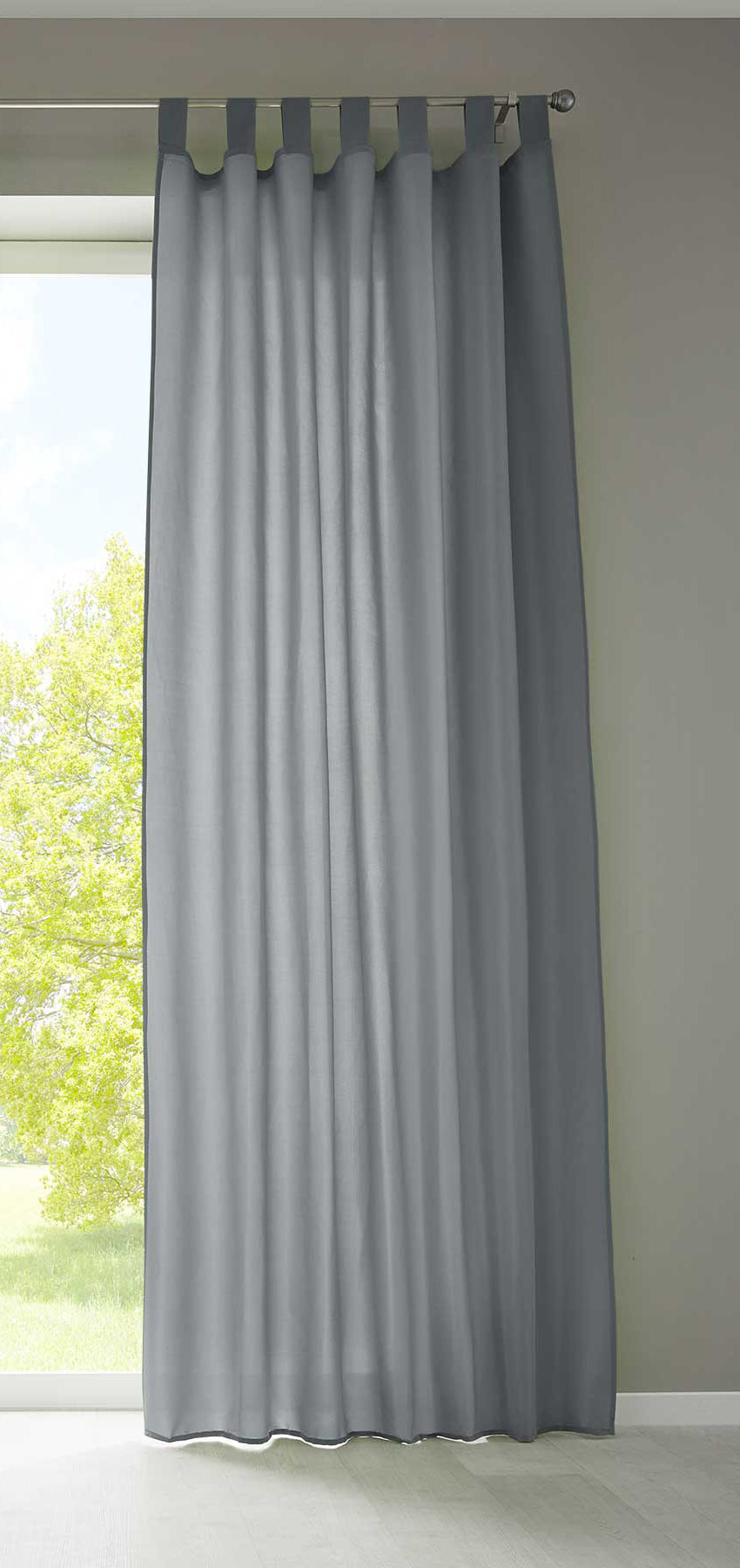 1er Set Vorhang Schal Schlaufen »Berlin« Microsatin Lichtdurchlässig Kräuselband Uni Matt 20400N Grau HxB 225x140 cm Gardinenschal 20400Ngrau_daa5c771-dd48-4b3b-b2c7-8cff4caea8ae | girdainenbox.com