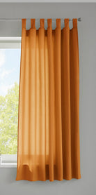 1er Set Vorhang Schal Schlaufen »Berlin« Microsatin Lichtdurchlässig Kräuselband Uni Matt 20400N Orange HxB 175x140 cm Gardinenschal 20400Norange-175_2 | girdainenbox.com