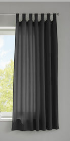1er Set Vorhang Schal Schlaufen »Berlin« Microsatin Lichtdurchlässig Kräuselband Uni Matt 20400N Schwarz HxB 175x140 cm Gardinenschal 20400Nschwarz-175_2 | girdainenbox.com