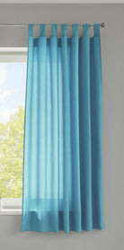 1er Set Vorhang Schal Schlaufen »Berlin« Microsatin Lichtdurchlässig Kräuselband Uni Matt 20400N Türkis HxB 175x140 cm Gardinenschal 20400Ntuerkis-175_2 | girdainenbox.com