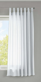 1er Set Vorhang Schal Schlaufen »Berlin« Microsatin Lichtdurchlässig Kräuselband Uni Matt 20400N Weiß HxB 175x140 cm Gardinenschal 20400Nweiss-175_2 | girdainenbox.com