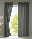 2er Set Vorhänge Schal Ösen »Berlin« Microsatin Lichtdurchlässig Uni Matt 20405N2 Dunkelgrau HxB 175x140 cm Vorhang 20405N2dunkelgrau_973402ed-afe4-4705-9ab9-562383e41c54 | girdainenbox.com