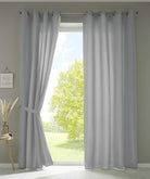 2er Set Vorhänge Schal Ösen »Berlin« Microsatin Lichtdurchlässig Uni Matt 20405N2 Grau HxB 245x140 cm Vorhang 20405N2grau_d4b39757-b857-4adc-8dd0-5ea0ccef906d | girdainenbox.com