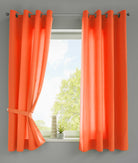 2er Set Vorhänge Schal Ösen »Berlin« Microsatin Lichtdurchlässig Uni Matt 20405N2 Orange HxB 175x140 cm Vorhang 20405N2orange-175_0655c720-eec5-4fe4-a99a-156da48d3178 | girdainenbox.com