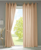 2er Set Vorhänge Schal Ösen »Berlin« Microsatin Lichtdurchlässig Uni Matt 20405N2 Sand HxB 245x140 cm Vorhang 20405N2sand_bf4b0d8f-7cda-46a8-874f-9ab6b57503df | girdainenbox.com