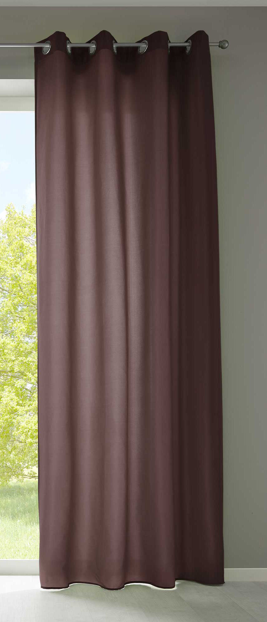 1er Set Vorhänge Schal Ösen »Berlin« Microsatin Lichtdurchlässig Uni Matt 20405N Braun HxB 225x140 cm Vorhang 20405Nbraun_0cc9d5b3-207b-4d38-aab2-9918e3e0e449 | girdainenbox.com