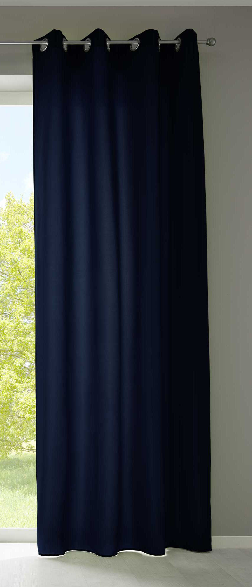 1er Set Vorhänge Schal Ösen »Berlin« Microsatin Lichtdurchlässig Uni Matt 20405N Dunkelblau HxB 225x140 cm Vorhang 20405Ndunkelblau_d3d56aba-be75-4bc9-a9f9-748fd1335d18 | girdainenbox.com