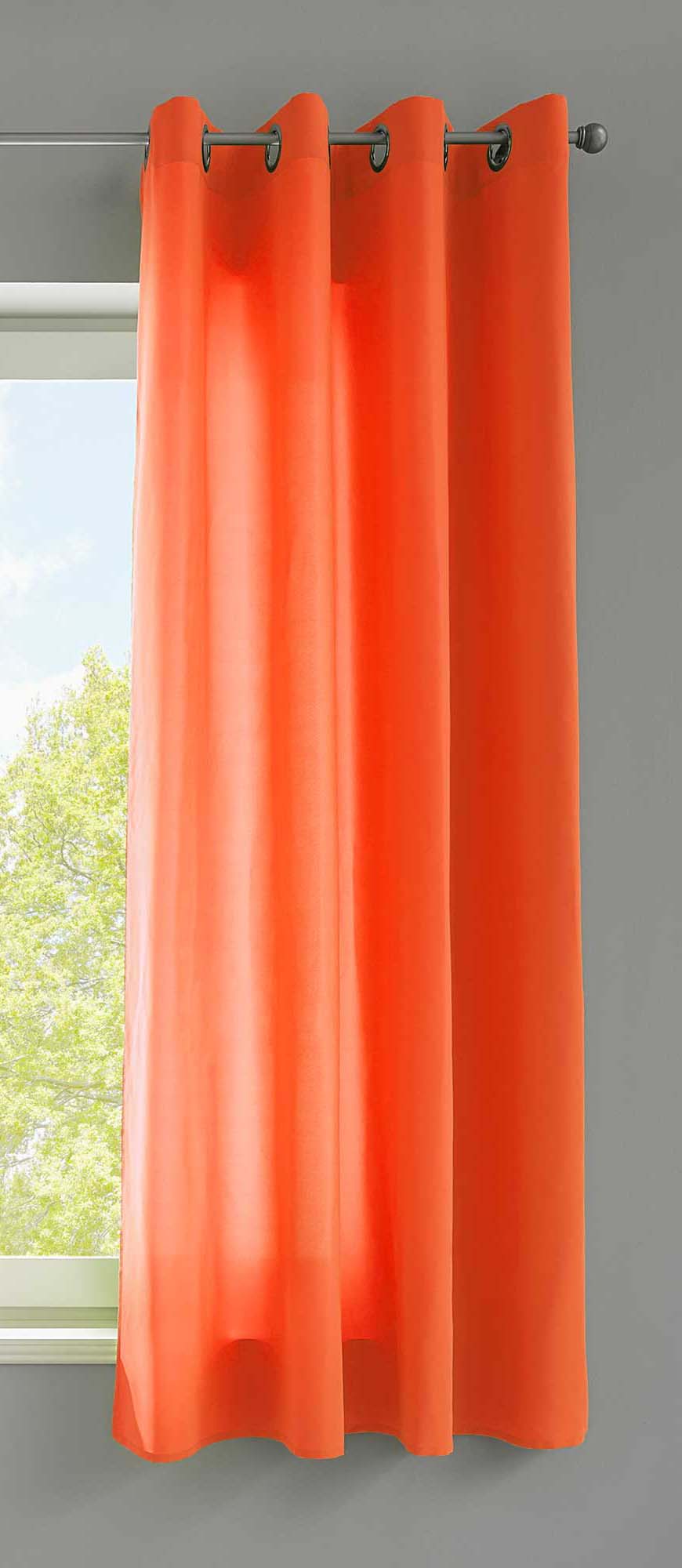 1er Set Vorhänge Schal Ösen »Berlin« Microsatin Lichtdurchlässig Uni Matt 20405N Orange HxB 175x140 cm Vorhang 20405Norange-175_f6e5d309-b8c9-4a6e-a62b-905bbe53689b | girdainenbox.com