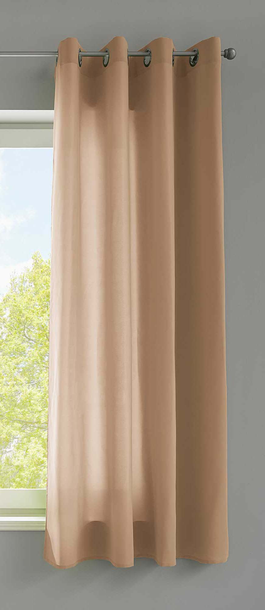 1er Set Vorhänge Schal Ösen »Berlin« Microsatin Lichtdurchlässig Uni Matt 20405N