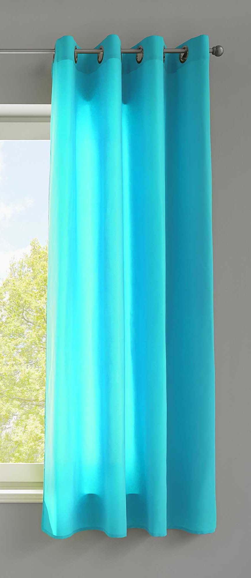 1er Set Vorhänge Schal Ösen »Berlin« Microsatin Lichtdurchlässig Uni Matt 20405N Türkis HxB 175x140 cm Vorhang 20405Ntuerkis-175_ff02247e-343a-4f0b-9492-2f3cd351371a | girdainenbox.com