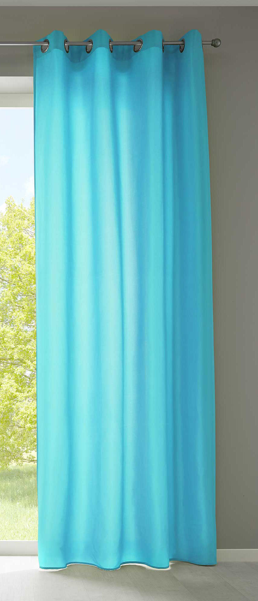 1er Set Vorhänge Schal Ösen »Berlin« Microsatin Lichtdurchlässig Uni Matt 20405N Türkis HxB 225x140 cm Vorhang 20405Ntuerkis_2fd8f0d8-7665-42ce-8c1b-63d967eb5474 | girdainenbox.com
