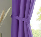 1er Set Vorhang Schal Schlaufen »Berlin« Microsatin Lichtdurchlässig Kräuselband Uni Matt 20400N Gardinenschal 20405_raff_lila_1 | girdainenbox.com