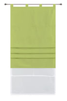 Doppel Raffrollo Palma Microsatin matt Voile Faltgardinen Faltrollo Schlaufenrollo mit Universalgardinenband 20410 Apfelgrün 100 x 175 (BxH) Raffrollo 20410apfelgruen | girdainenbox.com