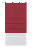 Doppel Raffrollo Palma Microsatin matt Voile Faltgardinen Faltrollo Schlaufenrollo mit Universalgardinenband 20410 Bordeaux 100 x 175 (BxH) Raffrollo 20410bordeaux | girdainenbox.com
